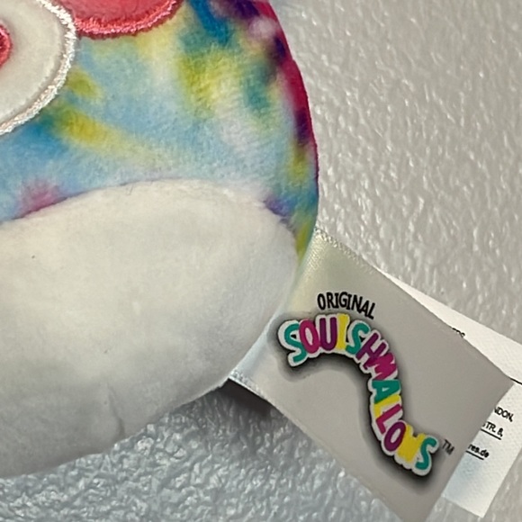 KELLYTOY SQUISHMALLOWS Clip-On Shena Dog Tie-Dye Stuffed Plush - Picture 3 of 6